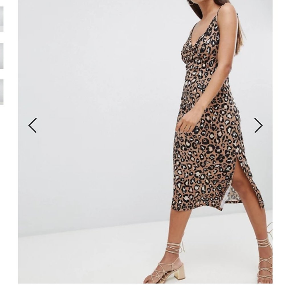 ASOS DESIGN cowl front midi slip dress